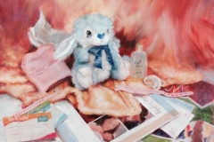 oil painting, by Sarah K Good, Adoption, BUFA, baby up for adoption, still life