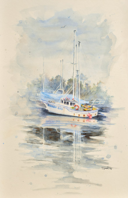 Original Bodega Bay Boat | $325  | watercolor